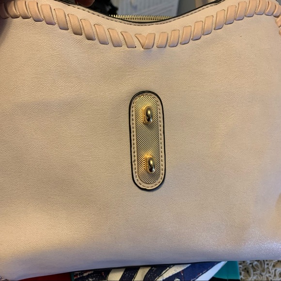 BLUSH PINK purse with rope trim and rope trim strap. Beautiful leopard interior. - Picture 10 of 16